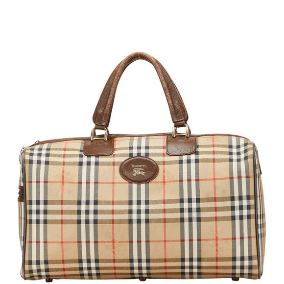 Burberry Nova Check Shadow Horse Boston Bag in Beige and Multicolor Canvas, W... - Picture 1 of 14